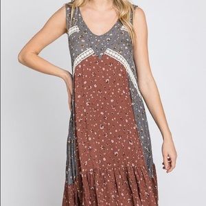 Floral Lace Boho Mini Dress